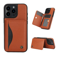 iPhone 16 Series Shockproof Wallet Case with Card Slot and Stand