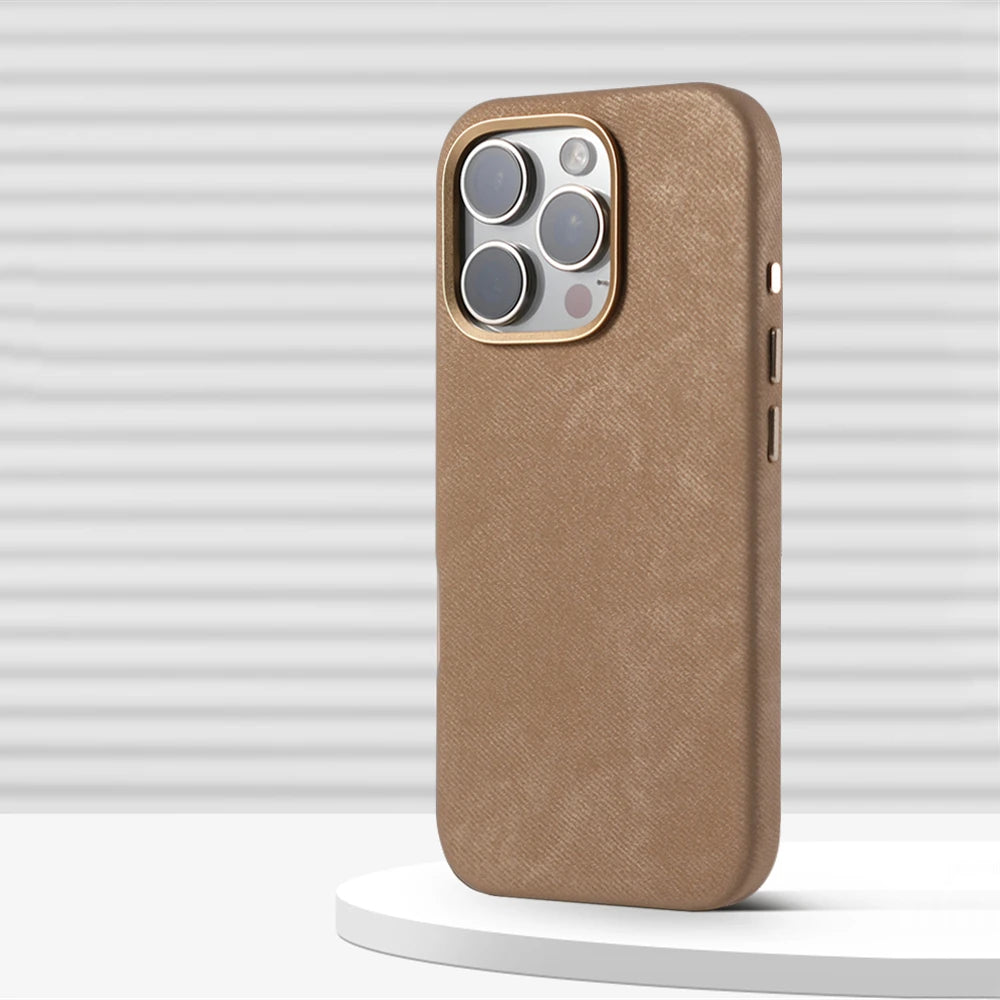 Leather MagSafe Case with Lens Protection for iPhone 16