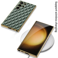 Premium Electroplated Leather Shockproof Case for Samsung Galaxy S25 Series