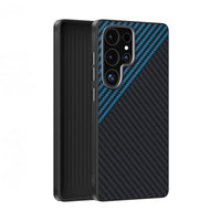 Samsung Galaxy S24 Series Shockproof Case with Carbon Fiber Leather and Magnetic Design