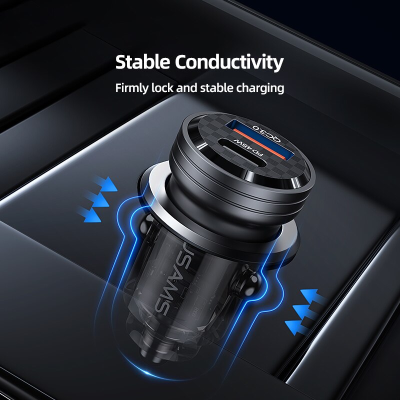 USAMS 45W Type-C Transparent Car Charger