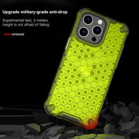 Shockproof Armor Silicone Honeycomb Phone Back Cover for iPhone 15 Series