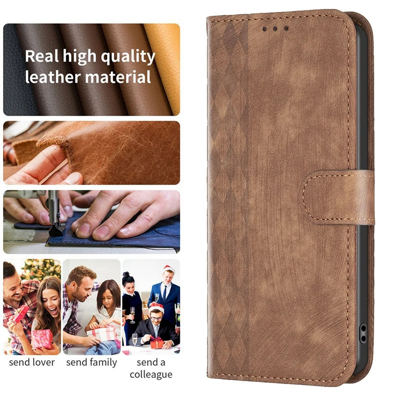 Skin Pressure Pattern Wallet Flip Leather Case with Magnetic Buckle for VIVO Y35