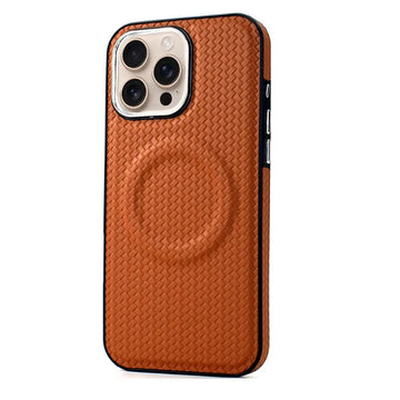 Shockproof Woven Leather MagSafe Case for iPhone 16 Series