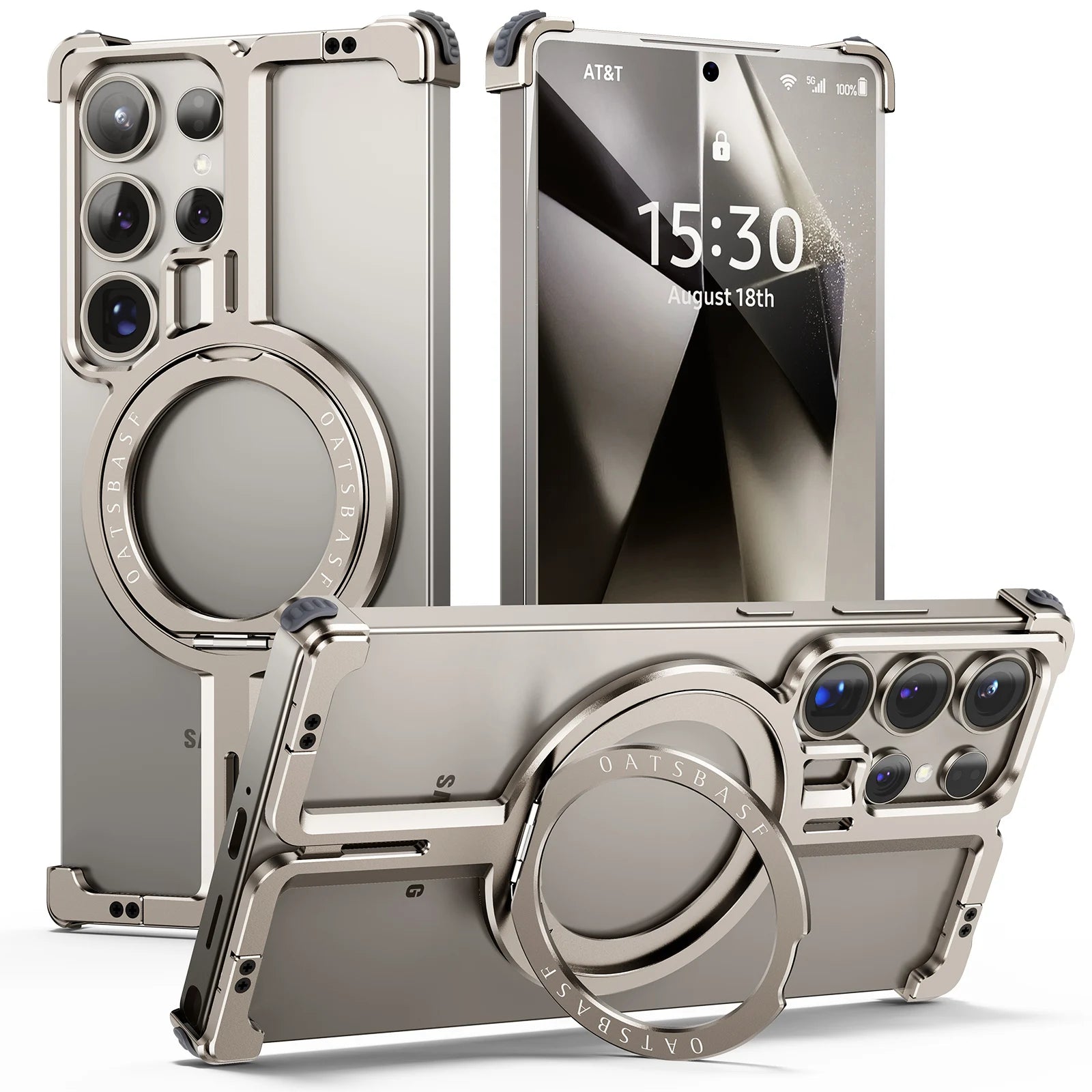 Samsung Galaxy S25 Ultra Aluminum Frameless Case with Bumper & Ring