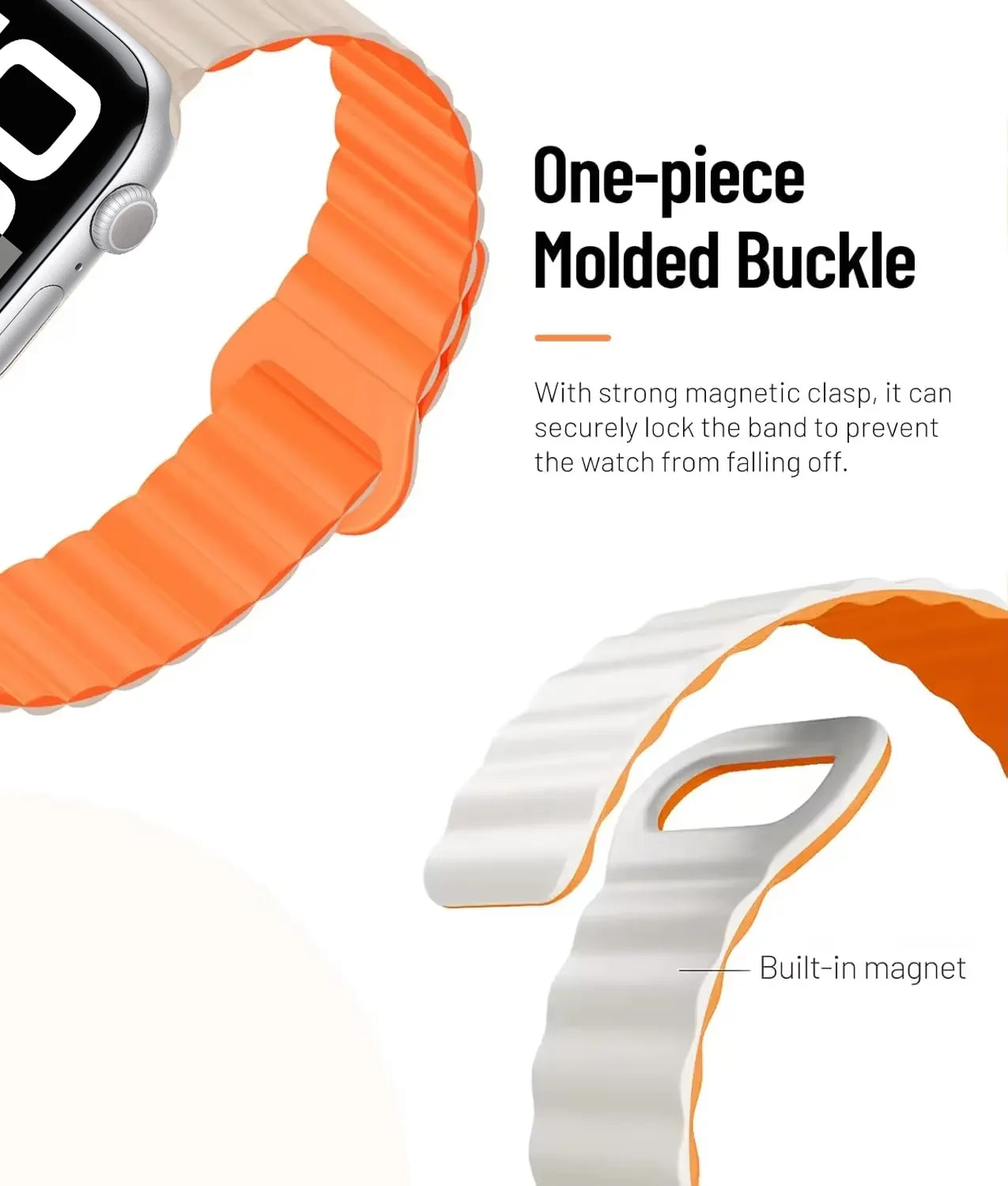 Lightweight Silicone Magnetic Band for Apple Watch