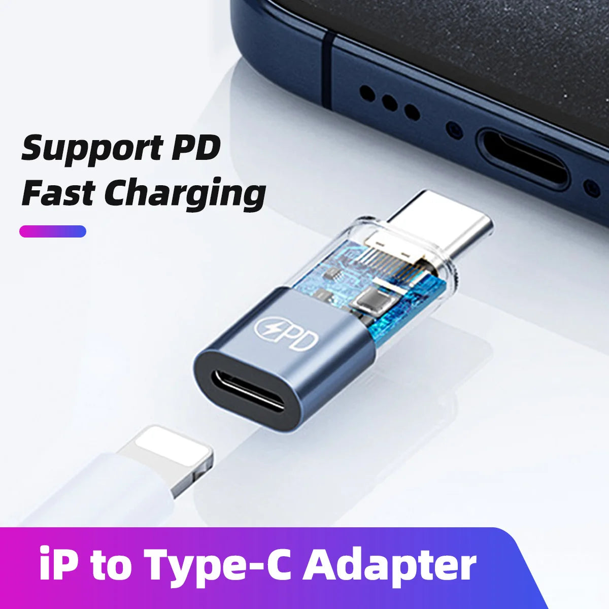 FONKEN USB-C Male to Lightning Female Adapter