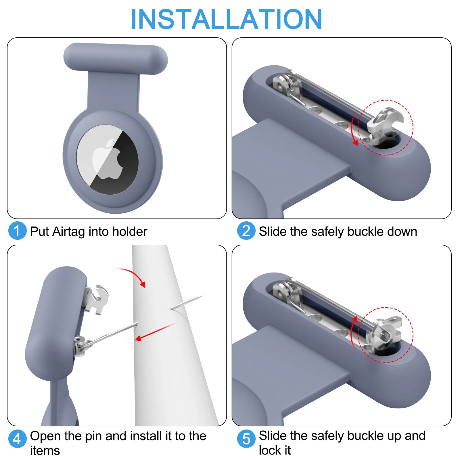 Protective Silicone Cover with Pin for Apple AirTag