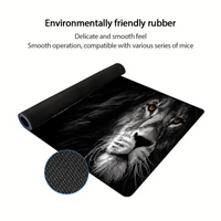 Lion Printed Black Keyboard Mousepad