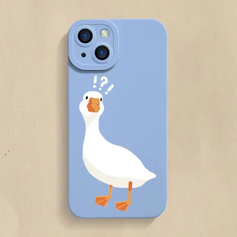Cute Cartoon Duck Shockproof Soft Silicone Phone Case for iPhone 15 Series
