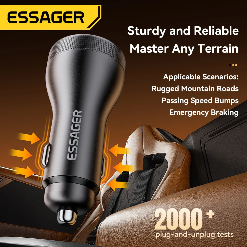 Essager 73W Car Charger with Dual USB Ports