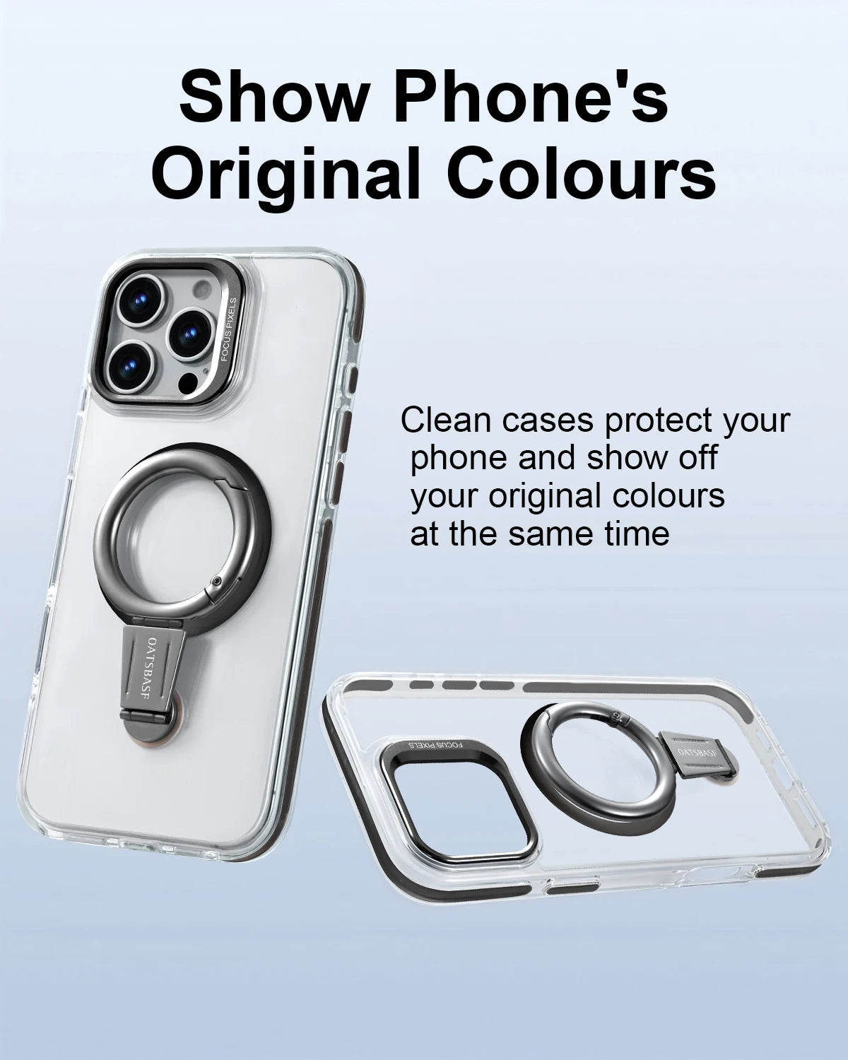 Shockproof Clear MagSafe Case with 360° Ring Stand for iPhone 16 Pro & iPhone 16 Pro Max