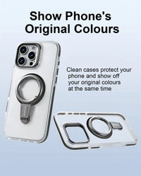 Shockproof Clear MagSafe Case with 360° Ring Stand for iPhone 16 Pro & iPhone 16 Pro Max