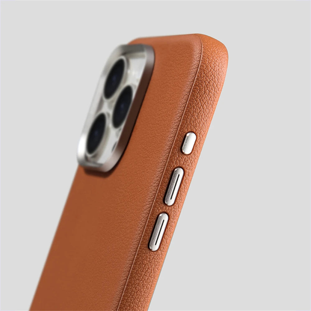 Luxury Business PU Leather MagSafe Case for iPhone 16 Series