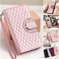 Zipper Wallet Flip Leather Phone Case with Long Lanyard for iPhone 14 Series