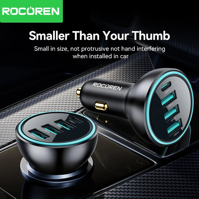 Rocoren 55W 4-in-1 Car Charger - Multi-Device Fast Charging Solution