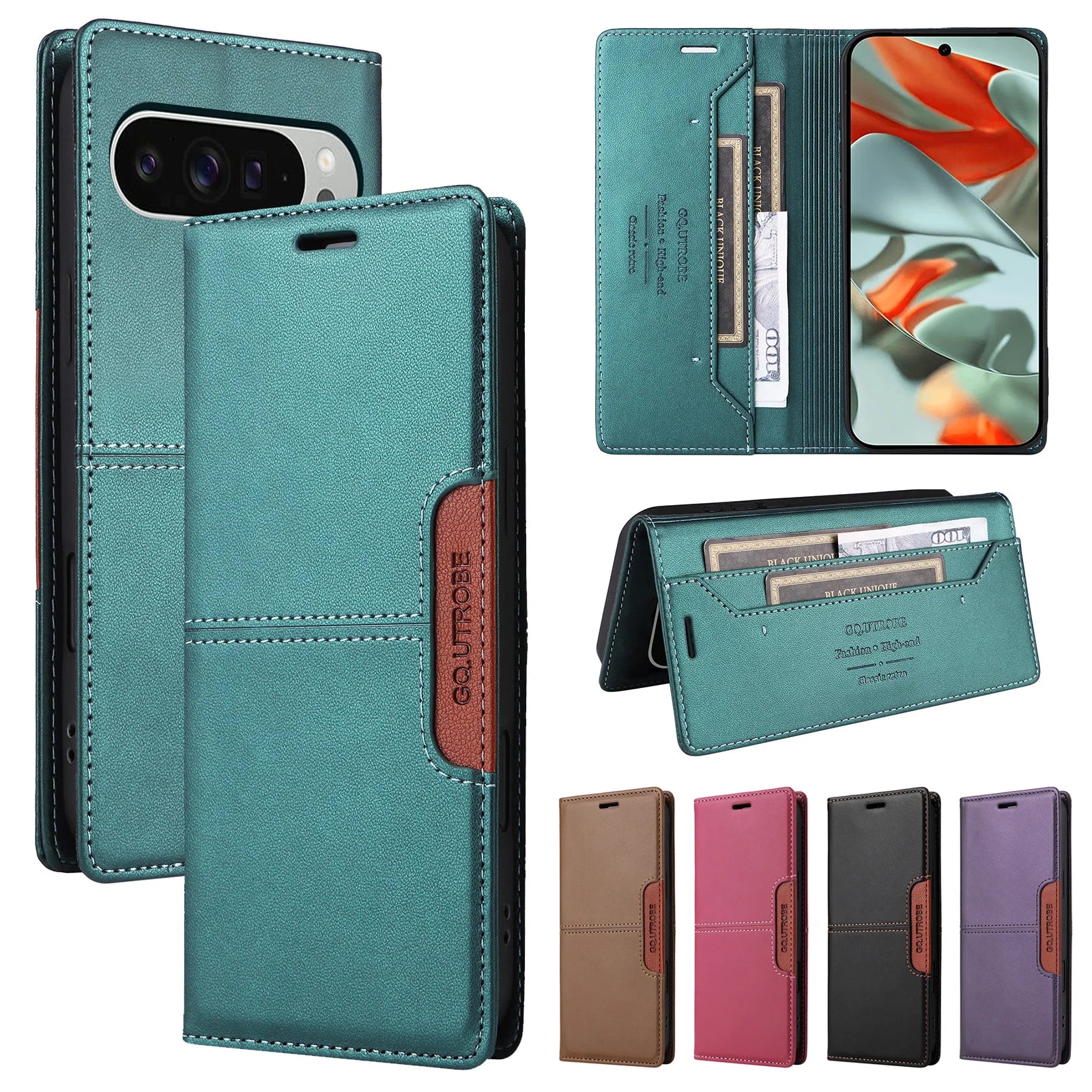 Luxury Business Leather Wallet Phone Case for Google Pixel 9 Series