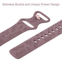 Silicone Flower Engraved Band for Fitbit Charge 6