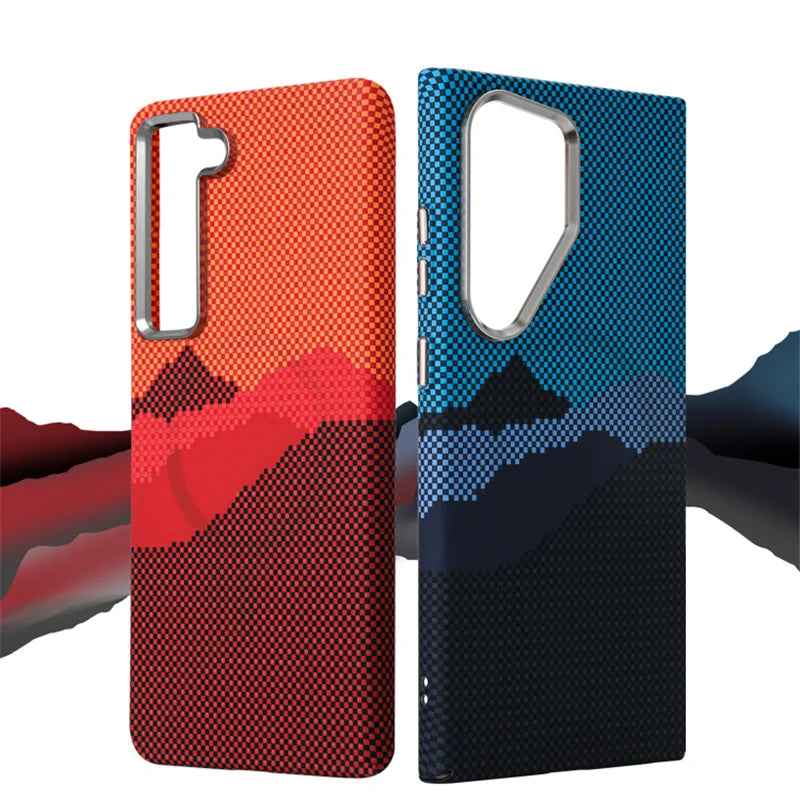 Carbon Fiber Mountain Peak MagSafe Case for Samsung Galaxy S24 Series