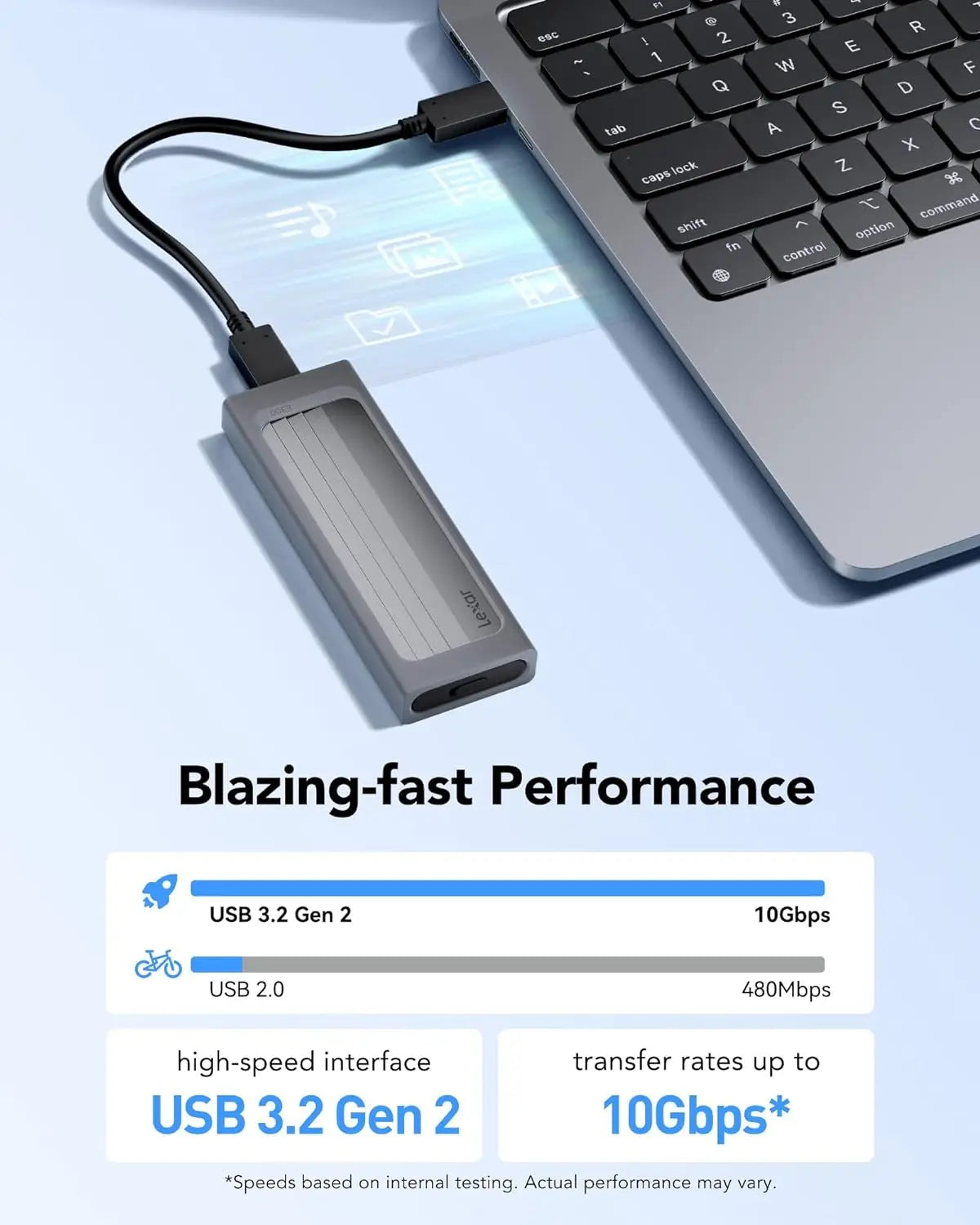 Lexar E300 M.2 NVMe SSD Enclosure Adapter for Fast Data Transfer