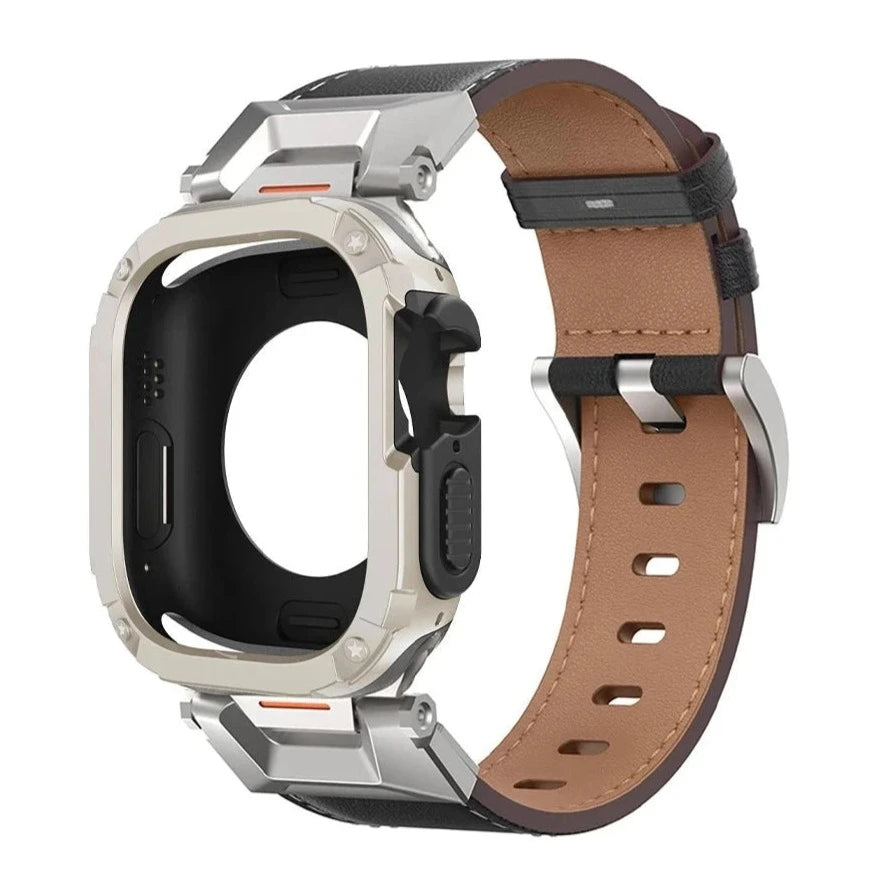 Premium Leather Band with TPU Case for Apple Watch