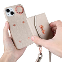 Crossbody Leather Wallet Phone Case with Card Slots and Ring Holder for iPhone 14 Series