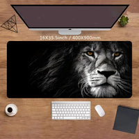 Lion Printed Black Keyboard Mousepad