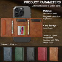 2-in-1 Magnetic Leather Detachable Wallet Case with RFID Blocking for iPhone 16 Series