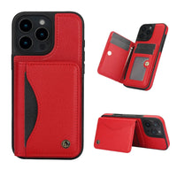 iPhone 16 Series Shockproof Wallet Case with Card Slot and Stand