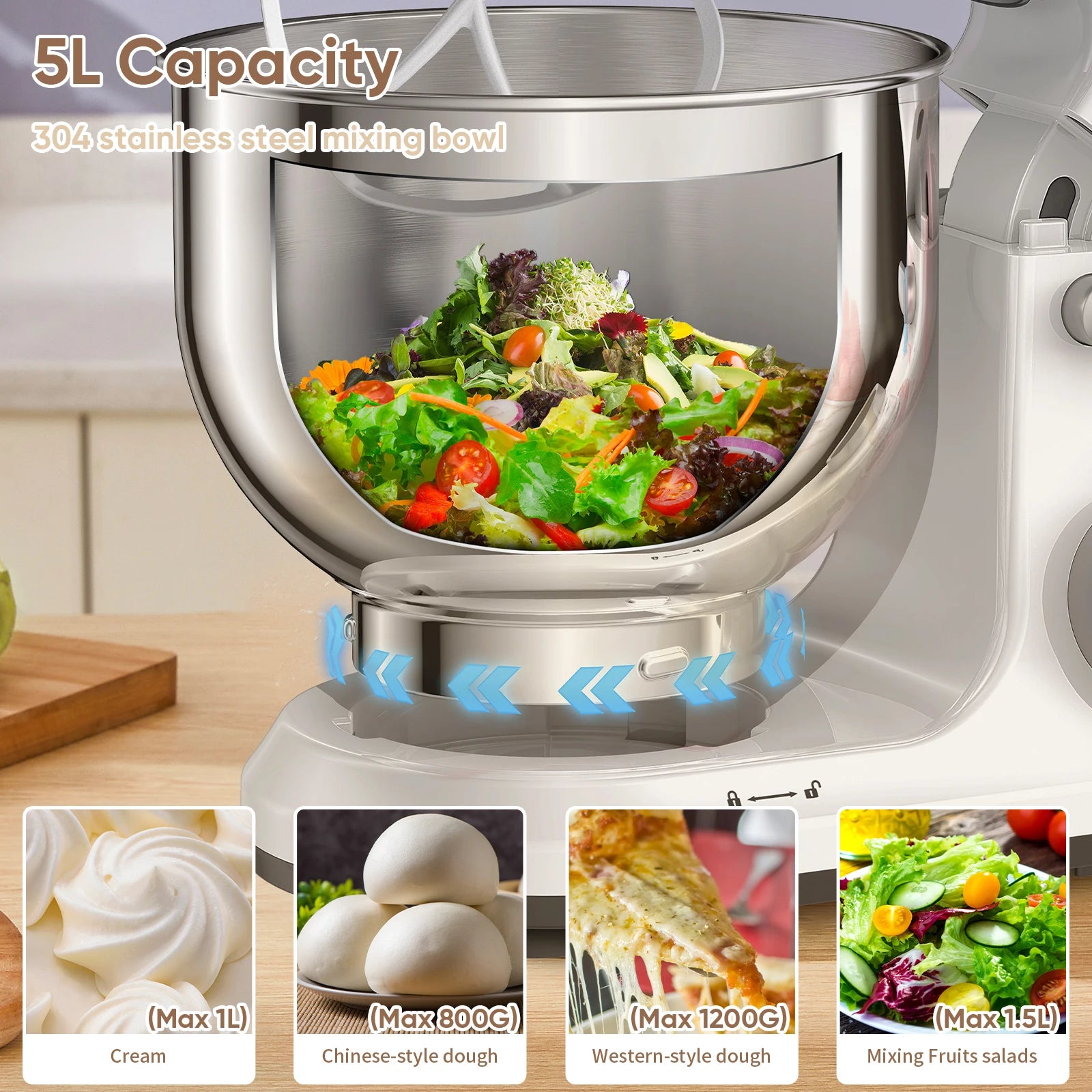 BioloMix 1200W Kitchen Stand Mixer