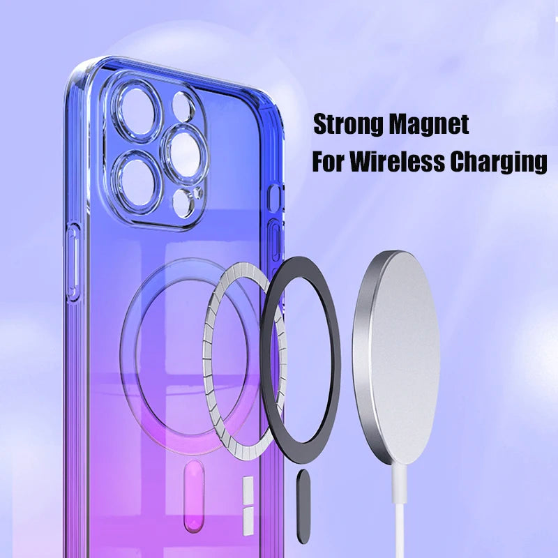 Magnetic Gradient Color Phone Case for iPhone 15 Series