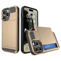 iPhone 15 Series Dual Layer Case with Sliding Card Holder