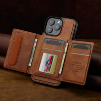 2-in-1 Magnetic Leather Detachable Wallet Case with RFID Blocking for iPhone 16 Series