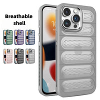 Ice Silk Armor Heat Sink Phone Case with Soft Shockproof Bumper for iPhone 15 Series