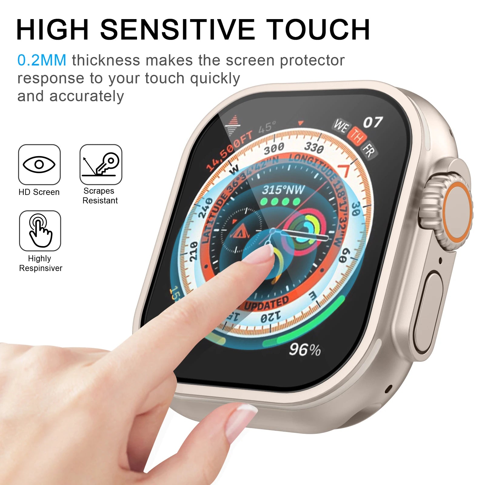 Anti-Scratch Screen Protector for Apple Watch Ultra