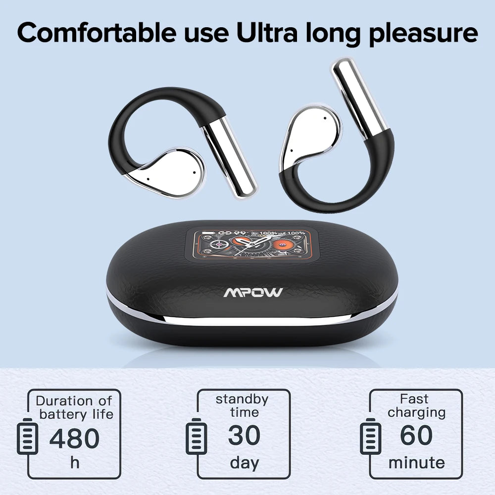 Mpow Q31 Bluetooth 5.4 Earbuds with Elastic Secure Fit Ear Hooks