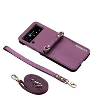 Crossbody Leather Wallet Case for Samsung Galaxy Z Flip 5