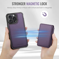 2-in-1 Magnetic Leather Case with Detachable Card Slot for iPhone 15 Series