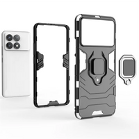 Armor Finger Ring Holder Stand PC Phone Bumper Case for Xiaomi Poco F6 Pro