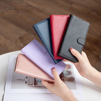 Business Cards Slot Wallet Flip Litchi Leather Case for Samsung Galaxy S23 Series