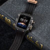 Luxury Carbon Fiber Case with Fluorine Rubber Strap for Apple Watch