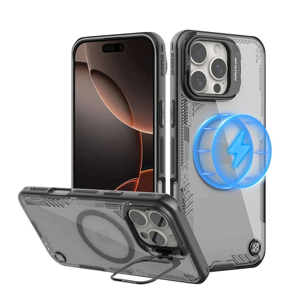 Eco-Friendly Shockproof MagSafe Case with Lens Stand for iPhone 16 Series