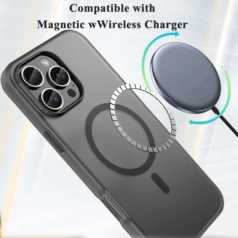 Transparent Matte Case with MagSafe for iPhone 16 Series