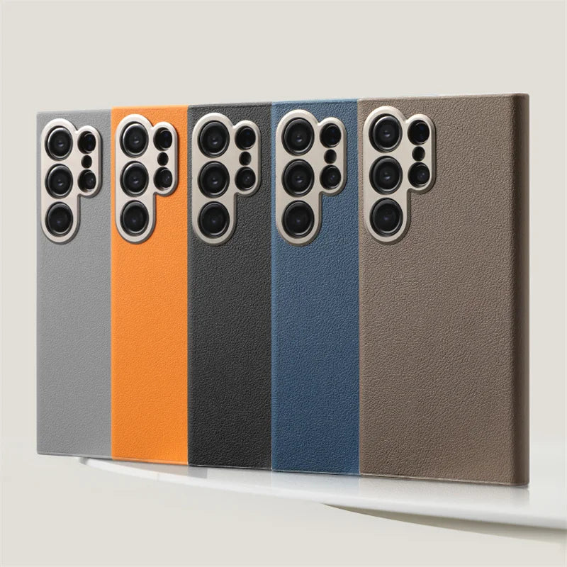 Solid Color Magnetic Leather Case for Samsung Galaxy S24 Series – Elegant & Protective