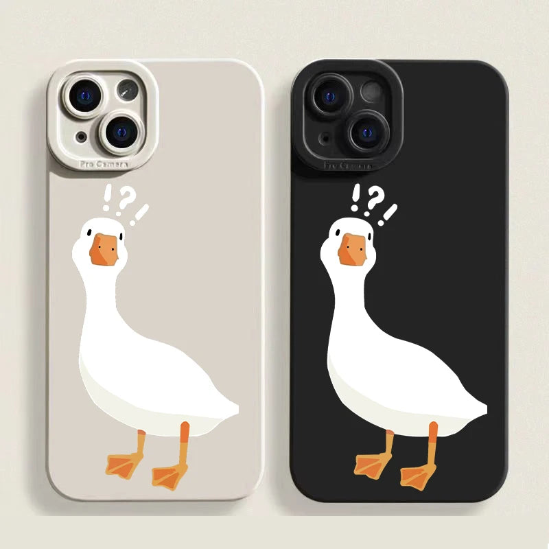 Cute Cartoon Duck Shockproof Soft Silicone Phone Case for iPhone 15 Series