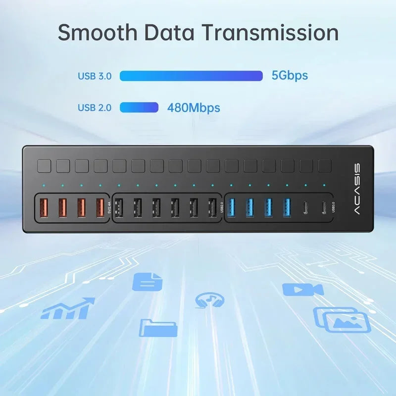 Acasis 16-Port USB-C Splitter and Hub