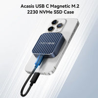 Acasis SSD Enclosure, M.2 NVME SSD Enclosure with Magnetic Suction, 10Gbps Supports M Key & B+M Keys, NVME Enclosure for iPhone 15