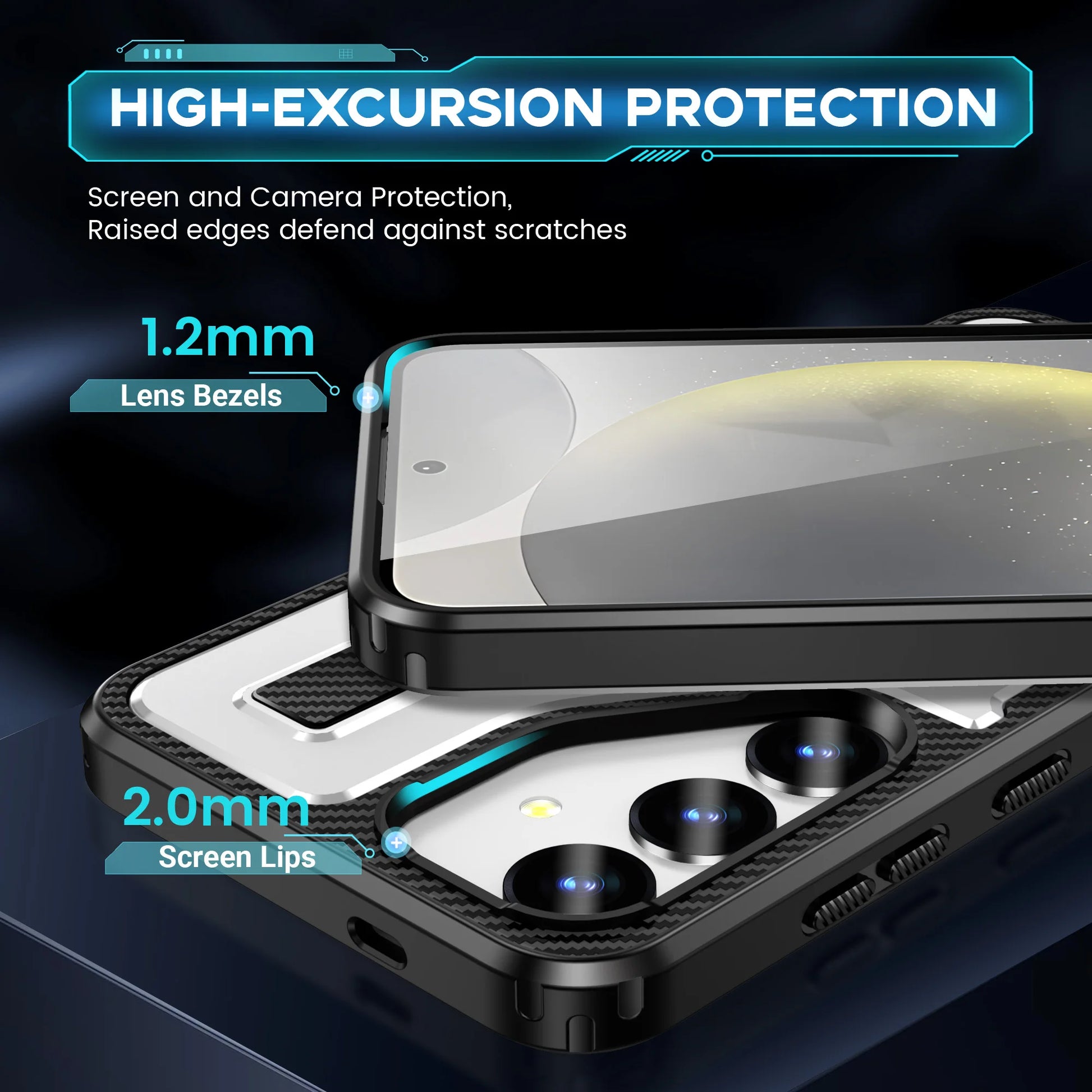 Ring Holder Shockproof Armor Case with Metal Bracket for Samsung Galaxy S24 Series