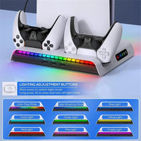 RGB Charging Dock with Cooling Fan for PlayStation 5 Slim