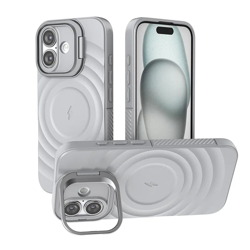 iPhone 15 Series Ripple Magnetic Suction Case with Lens Protection